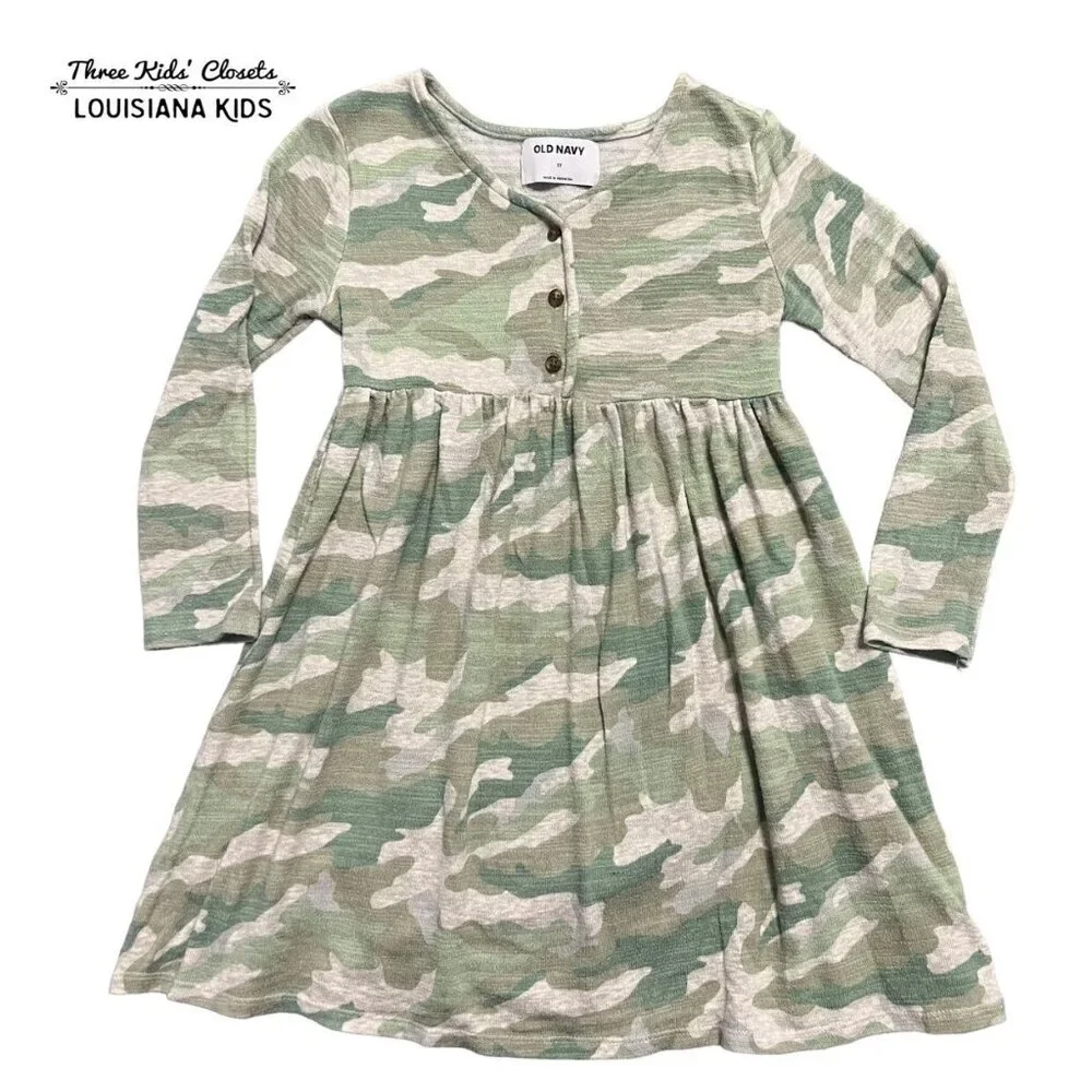 Old Navy 5T Green Camouflage Dress